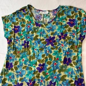 Vintage Floral Print Women's Middi Dress